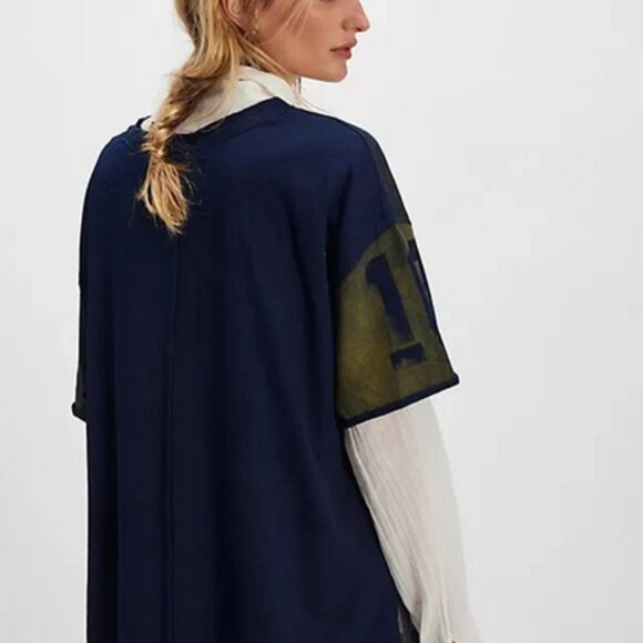 Free People We The Free Laid Back Tee Boat Neck Oversized Top XS - Picture 2 of 2